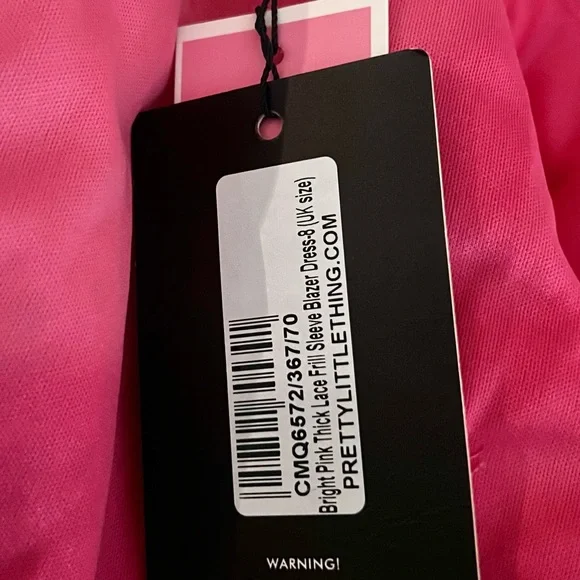 NWT,PrettyLittleThing,Pink Lace Button Blazer Wrap Dress,Party Cocktail,Size 4 - Picture 5 of 10